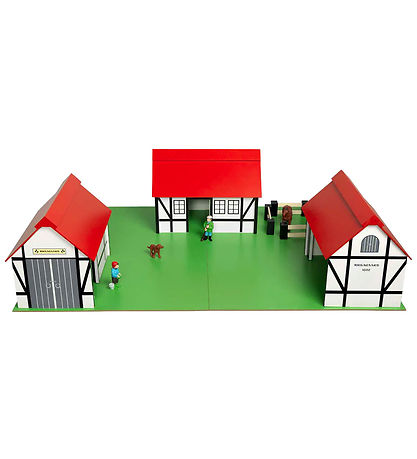 Krea Farm - Wood - 77x53 cm - White/Red