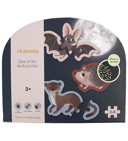 Filibabba Jigsaw Puzzle - Glow-In-The-Dark - 2-8 Bricks - Animal Filibabba Jigsaw Puzzle - Glow-In-The-Dark - 2-8 Bricks - Animal