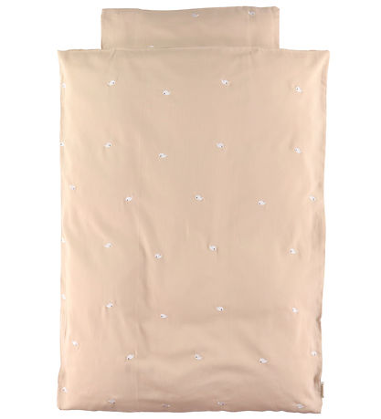 Filibabba Bedding - Junior - Warm Grey/Embroidered The whale Chr Filibabba Bedding - Junior - Warm Grey/Embroidered The whale Chr