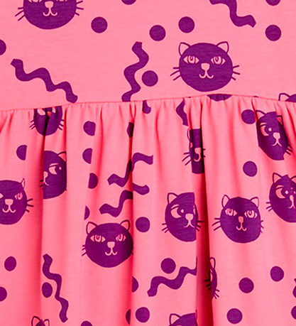 Mini Rodini Dress - Squiggly Cats AOP - Pink