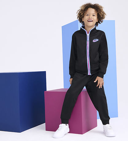 Nike Tracksuit - Cardigan/Trousers - Black/Purple