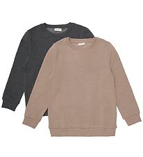 Minymo Sweatshirt - 2-Pack - Fossil Minymo Sweatshirt - 2-Pack - Fossil