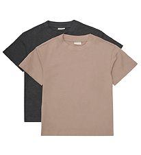 T-shirts Minymo - 2 Pack - Fossile T-shirts Minymo - 2 Pack - Fossile