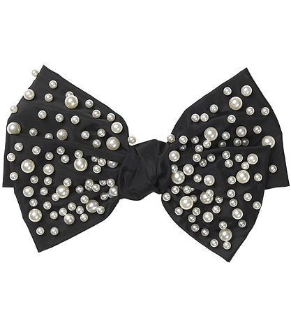 DAY ET Hair Clip - Pearl Bead Hair Bow - 20x11.5 cm - Black