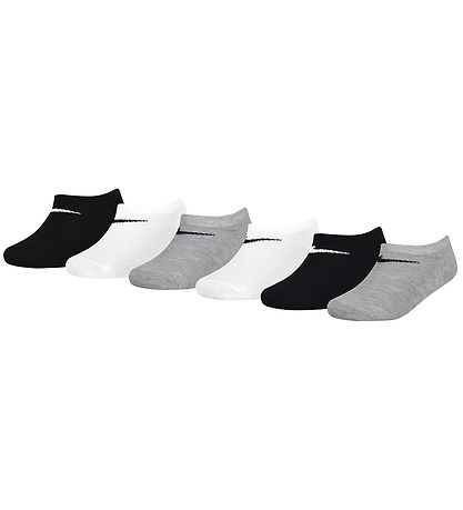 Nike Ankle Socks - No Show - 6-Pack - White/Black/Gray Nike Ankle Socks - No Show - 6-Pack - White/Black/Gray