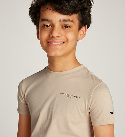 Tommy Hilfiger T-shirt - Mini Corp Logo - Classic+ Beige Tommy Hilfiger T-shirt - Mini Corp Logo - Classic+ Beige