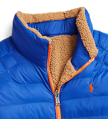 Polo Ralph Lauren Vadderad jacka m. Fleece - Vändbar - Brun/Blå 