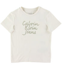 T-Shirt Calvin Klein - Manuscrit Logo - Tourterelle T-Shirt Calvin Klein - Manuscrit Logo - Tourterelle