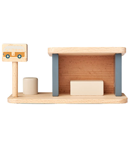 Liewood Wooden Toy - Bus stop - Village - Whale Blue Mix Liewood Wooden Toy - Bus stop - Village - Whale Blue Mix