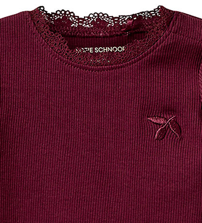 Sofie Schnoor Body L/æ - Rib - Dictesb - Burgundy Sofie Schnoor Body L/æ - Rib - Dictesb - Burgundy
