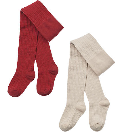 Wheat Tights - 2-Pack - Wool - Lace - Karl - Cherry Red Wheat Tights - 2-Pack - Wool - Lace - Karl - Cherry Red