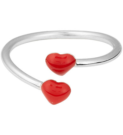 Design Letters Ring - Klein BIG Love - Zilver/Rood