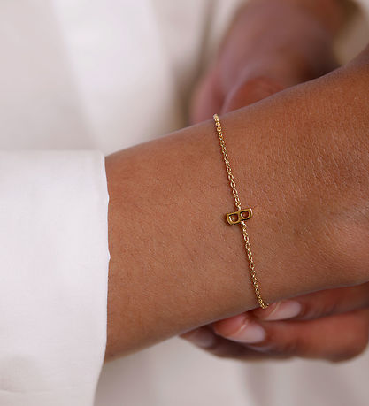 Design Letters Bracelet - B - 18K Gold Plated