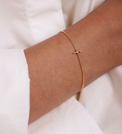Design Letters Armband - F - 18 Karat vergoldet