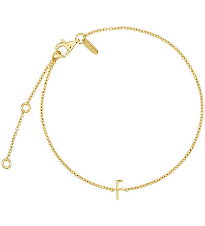 Design Letters Armband - F - 18 Karat vergoldet