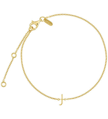 Design Letters Bracelet - J - 18K Gold Plated