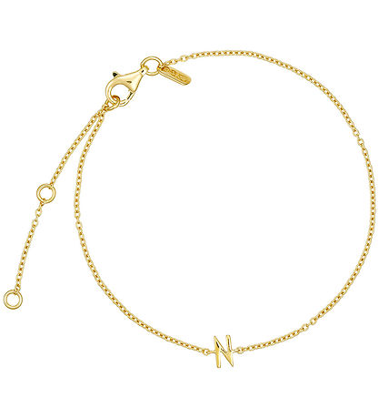 Design Letters Armband - N - 18 Karat vergoldet