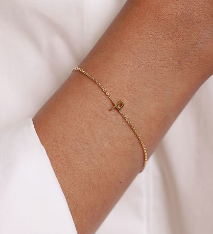 Design Letters Bracelet - P - 18K Gold Plated