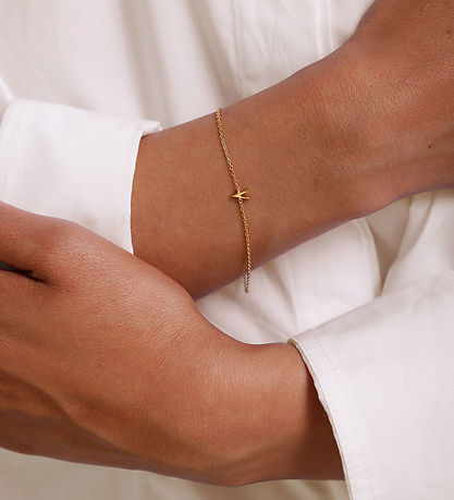 Design Letters Bracelet - V - 18K Gold Plated