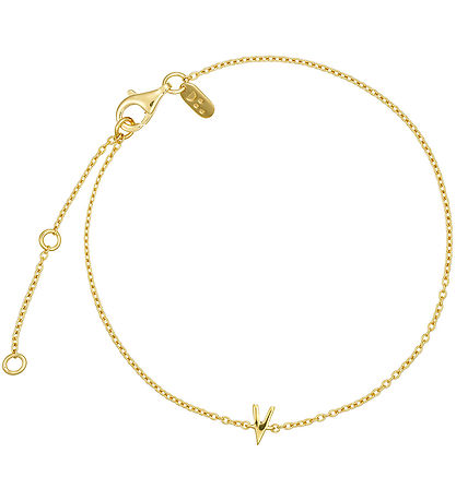 Design Letters Bracelet - V - 18K Gold Plated