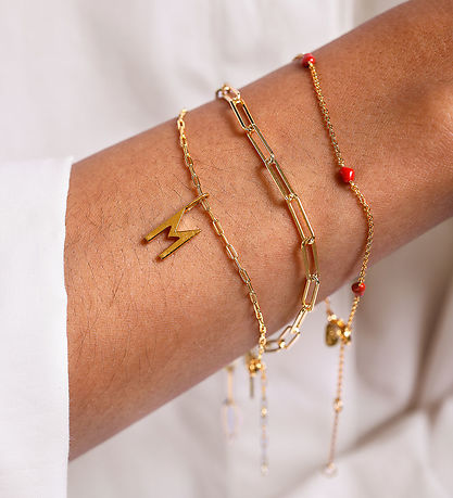 Design Letters Bracelet - Chunky Square - Small - 18K Gold Plate