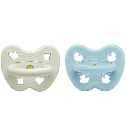 Hevea Pacifiers - 3-36 Mths. - 2-Pack - Natural Rubber - Iceberg