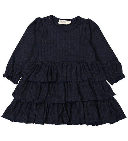 MarMar Dress - Rib - Damina - Dark Night w. Glitter