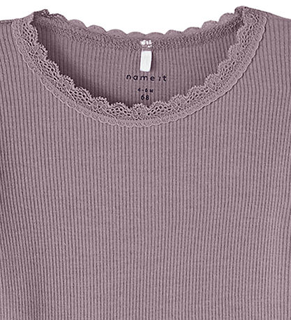 Name It Bodysuit L/æ - Noos - NbfKab - Elderberry/Melange