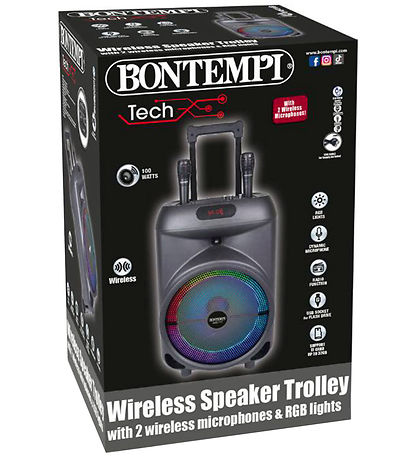 Bontempi Loudspeaker w. Microphones/Lights - 87 cm - Wireless - 