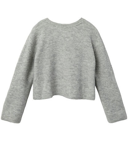 LMTD Blouse - Gebreid - NlfBowBack- Light Grey Melange