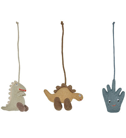 OYOY Clip Toy - 3 pcs - Dino - Beige/Saffron/Aqua Blue OYOY Clip Toy - 3 pcs - Dino - Beige/Saffron/Aqua Blue