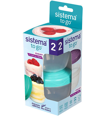 Conteneurs Sistema - Yogurt 2-Pack - 150 ml - Bleu Foncé/Turquoi Conteneurs Sistema - Yogurt 2-Pack - 150 ml - Bleu Foncé/Turquoi