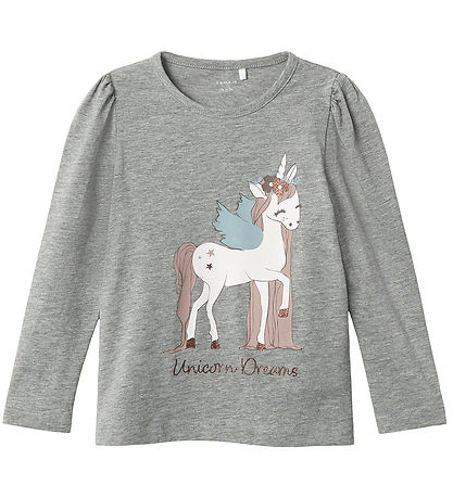 Name It Blússa - NmfOlisa - Grey Malange