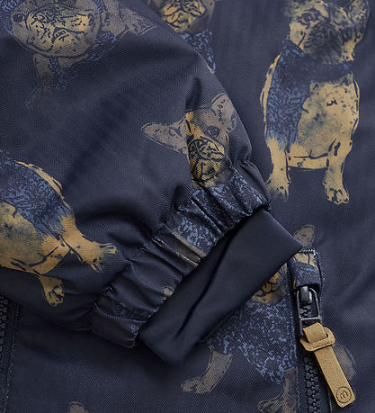 Minymo Winter Coat - Navy w. Dogs