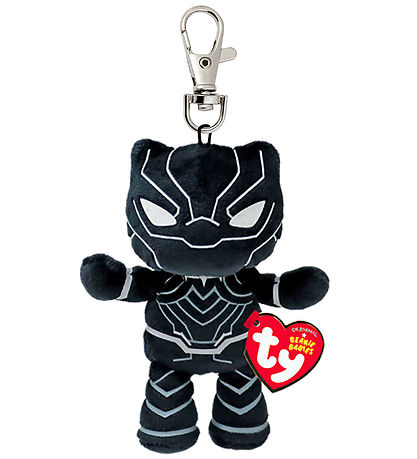 Ty Keychain w. Soft Toy - Beanie Babies - 10 cm - Marvel Black P