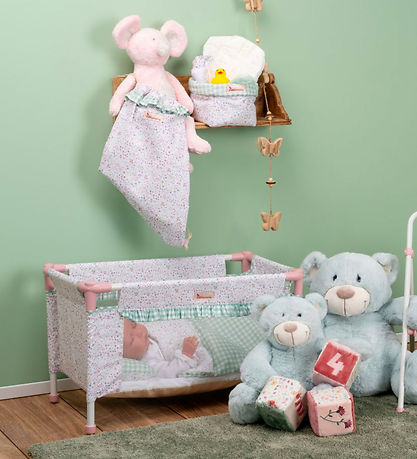 Asi 인형 소품 - 여행용 침대 - 36-46cm - 녹색