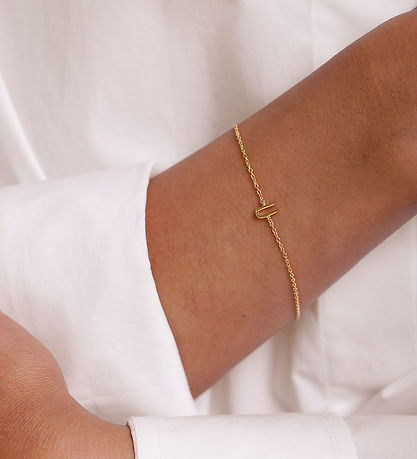 Design Letters Armband - U - 18K gullhúðað