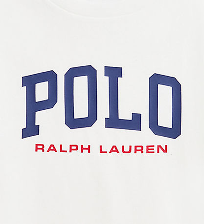 Polo Ralph Lauren Stuttermabolur - Hvítur M. Dökkblátt