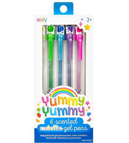 Ooly Balpennen m. Fruitgeur - Metallic - 6 stk - Yummy+ Yummy+ Ooly Balpennen m. Fruitgeur - Metallic - 6 stk - Yummy+ Yummy+