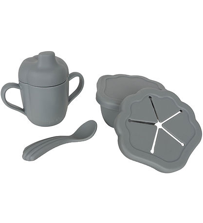 Konges Sløjd Geschirr-Set - Silikon - 3 Teile - Light Blue Konges Sløjd Geschirr-Set - Silikon - 3 Teile - Light Blue