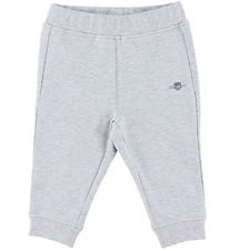 GANT Joggingbroek - Shield - Light Grey Melange GANT Joggingbroek - Shield - Light Grey Melange