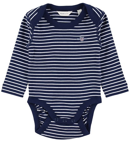 GANT Bodysuit L/æ - Shield Striped - Marine