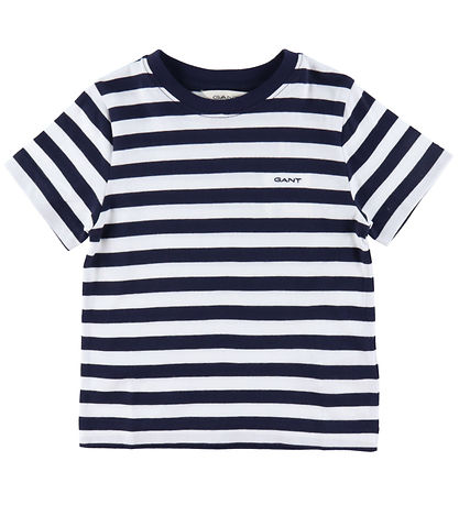 GANT T-shirt - Striped Shield - Evening Blue GANT T-shirt - Striped Shield - Evening Blue