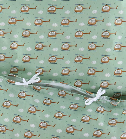 Nørgaard Madsens Bedding - Baby - Green w. Helicopter