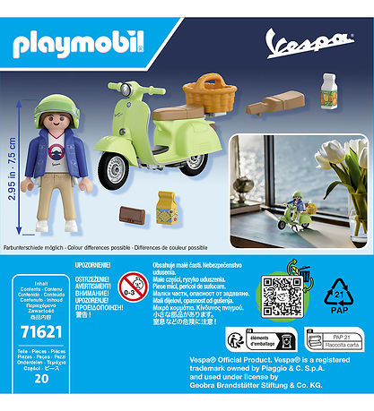 Playmobil Vespa - 1969 Vespa 150 Green - 71621 - 20 Parts