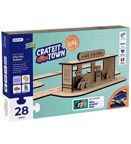 Crateit Creation Set - Crateit Town - Wood - Petrol Station - 28 Crateit Creation Set - Crateit Town - Wood - Petrol Station - 28