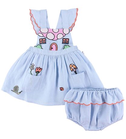 Stella McCartney Kids 스펜서 포함 블루머 팬츠 - 라이트 블루 포함 자수