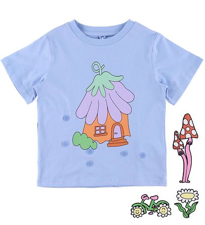 Stella McCartney Kids T-shirt - Light blue w. Patches
