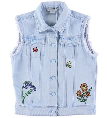 Stella McCartney Kids 데님 베스트 - 라이트 블루 포함 자수