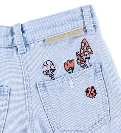 Stella McCartney Kids Jeansbroek - Lichtblauw m. Borduurwerken Stella McCartney Kids Jeansbroek - Lichtblauw m. Borduurwerken
